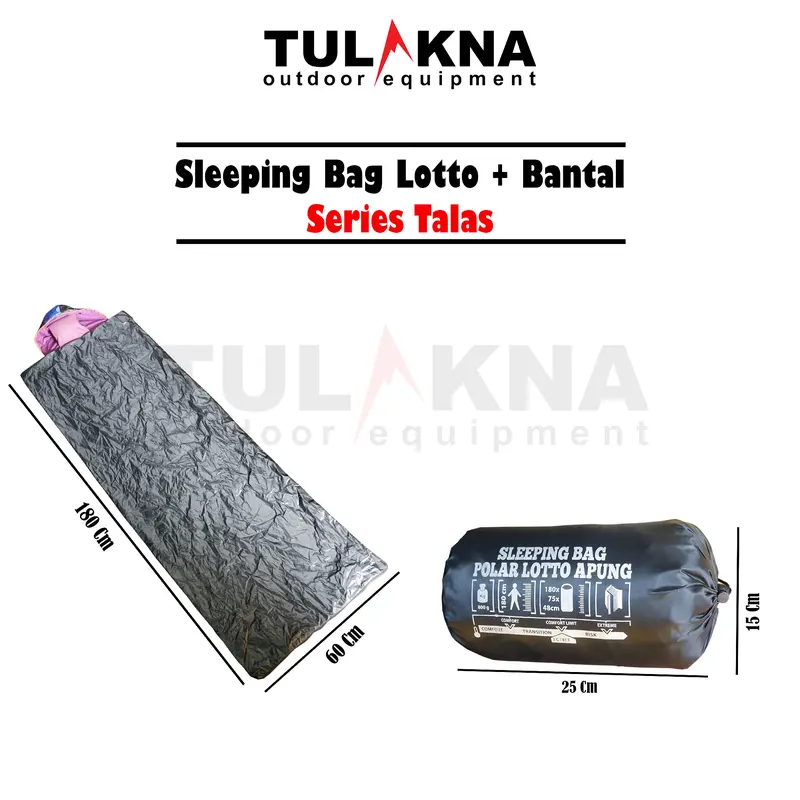 Sleeping Bag Lotto + Bantal Premium Series Talas 2