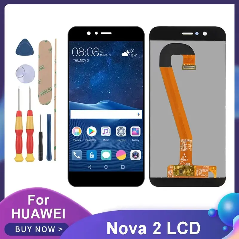 5.0 ''for Huawei Nova 2 LCD display touch screen digitizer assembly pic-al00 pic-tl00 pic-lx9 LCD screen replacement with frame