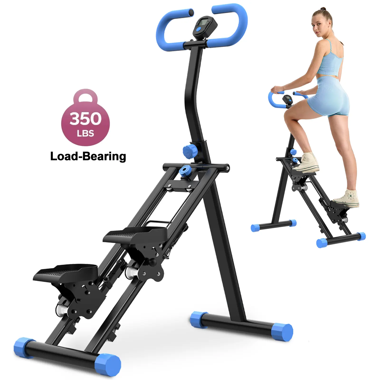[Fahuac] 350LBS Stair Stepper for Home, Vertical Climber Stair Stepper Machine for Full-Body Workout, Compact Folding Exercise Climber, With Adjustable Handlebar & Pedals