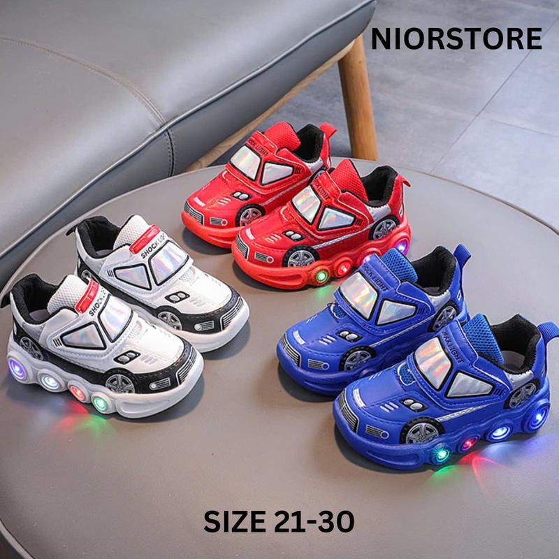  GIày Thể Thao Siêu Nhân Oto 3D Phát Sáng Có Đèn Led Cho Bé Từ 1 đến 5 Tuổi Mã 28 