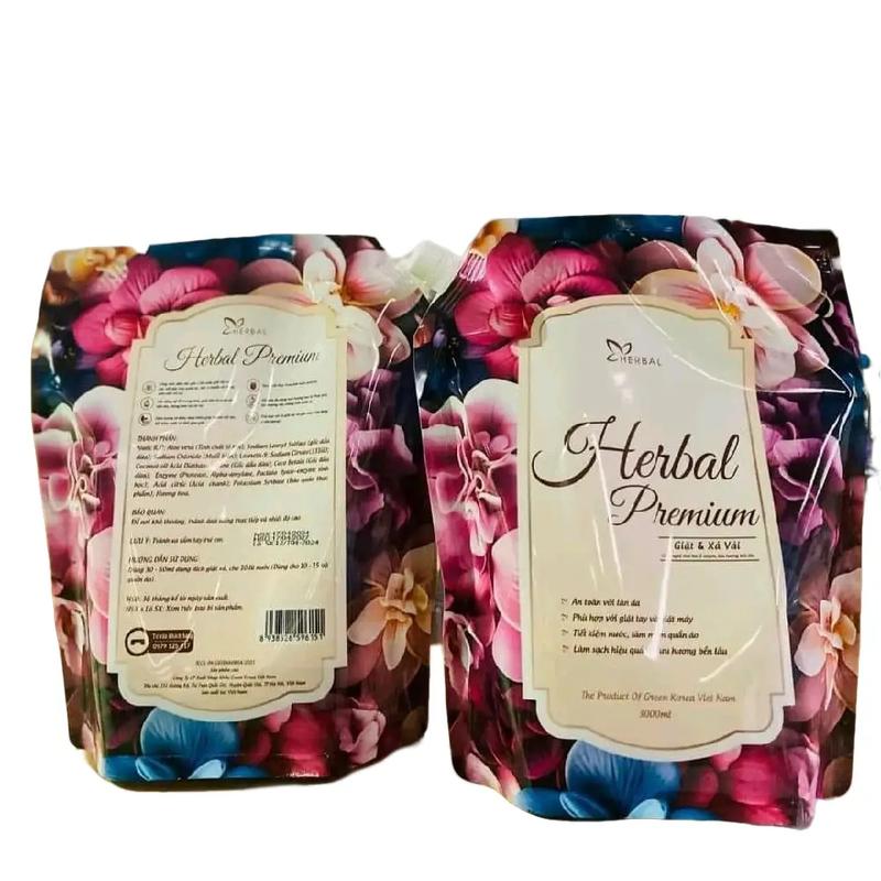 Combo 2 túi 6 lít nước giặt xả Sinh Học Herbal Premium - công nghệ Hàn Quốc lâu hương lâu an toàn cho bé