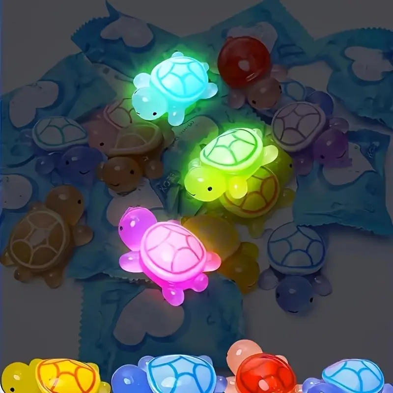 3D Turtle Design Glowing Night Light Resin Party Gift, 30pcs/set Cute Turtle Party Gift, Universal Holiday Decoration, No Need for Electric Night Light Crafts Decoration 3