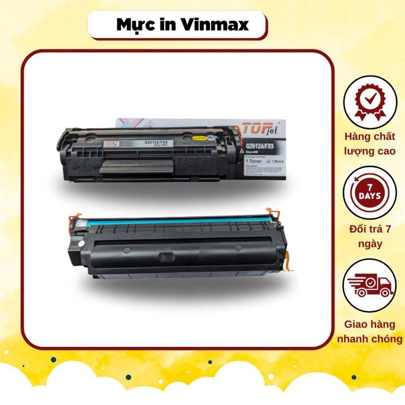 Hộp Mực In Topjet Q2612A/FX9 Cho Canon & HP - In Ấn Sắc Nét, Tiết Kiệm Chi Phí