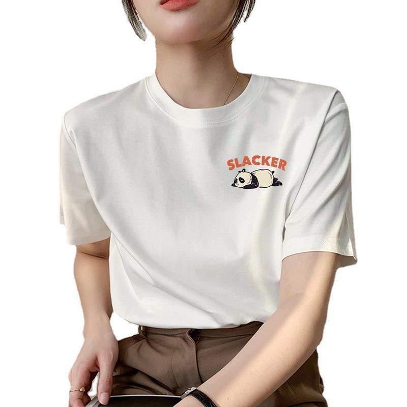Áo Thun Cotton ngắn Tay Cho Nữ, Bán Chạy, Thương Hiệu Chính Hãng, In Chữ, Thích Hợp Cho Mùa Hè, Ngoại Cỡ, Dáng Rộng Thường Ngày Thích Hợp Cho Mùa Đông, Quần Áo Nữ 4