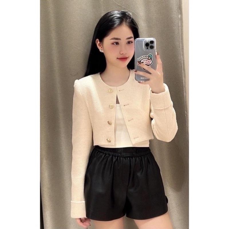 Áo khoác dạ crop top (có đệm vai) 0