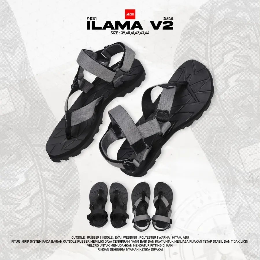 Sandal Gunung Pria Jepit Ilama Polos Arei Outdoorgear Sendal