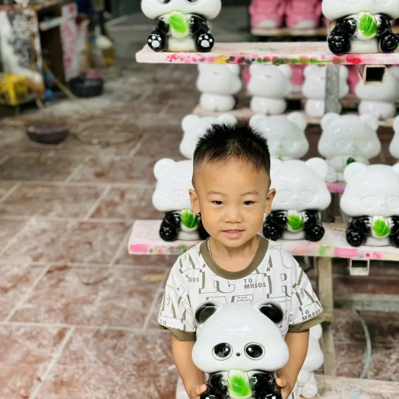 Gấu Trúc Cute, Heo Đất, Lợn Đất, Ống Tiết Kiệm, Đựng Tiền, Ống Heo Đồng 6