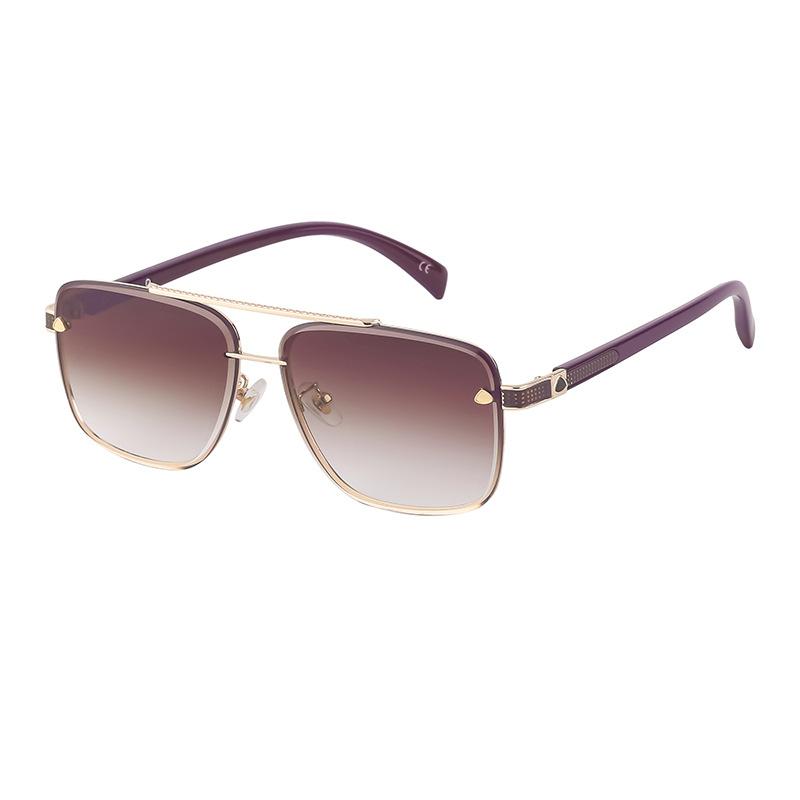 Men's Glasses 2023 New Retro Metal Double Beam Sunglasses Square Frame Trimming Driving Sunglasses 5
