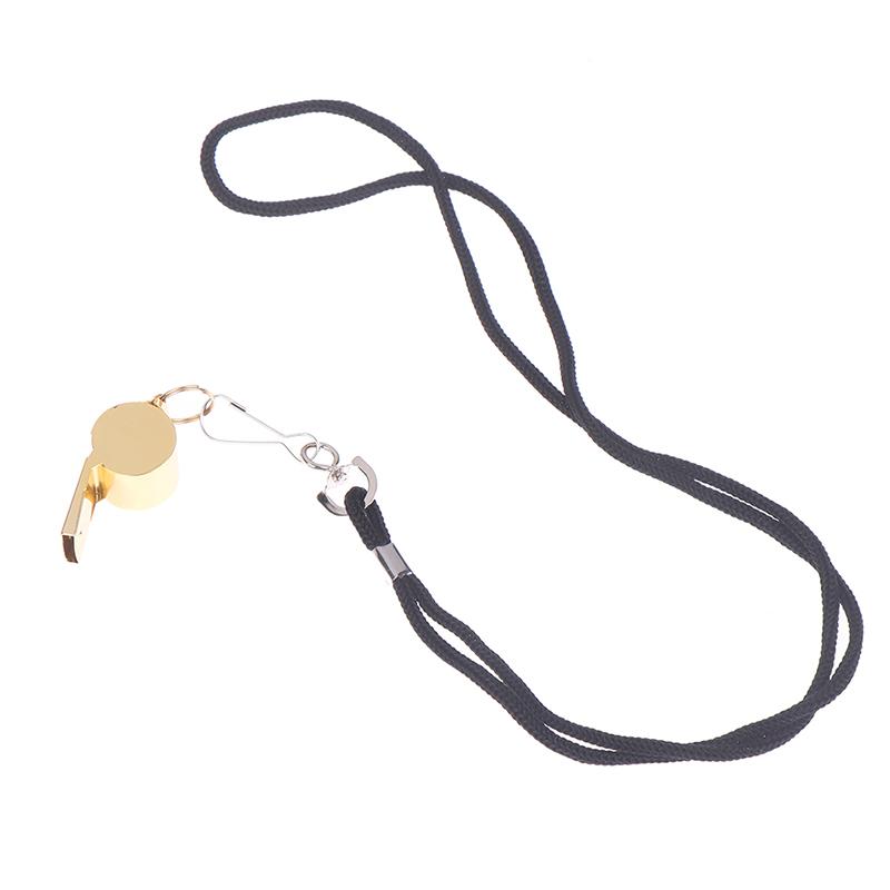 Product Introduction of Gold Stainless Steel Rope Whistle Hanging Neck Outdoor Lifesaving Whistle 15
