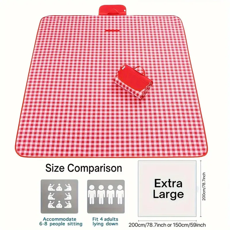 Portable Picnic Mat, Foldable Beach Blanket, Large Picnic Blanket, Outdoor Camping Mat, Picnic Mat for Indoor & Outdoor, Camping & Hiking Equipment 1