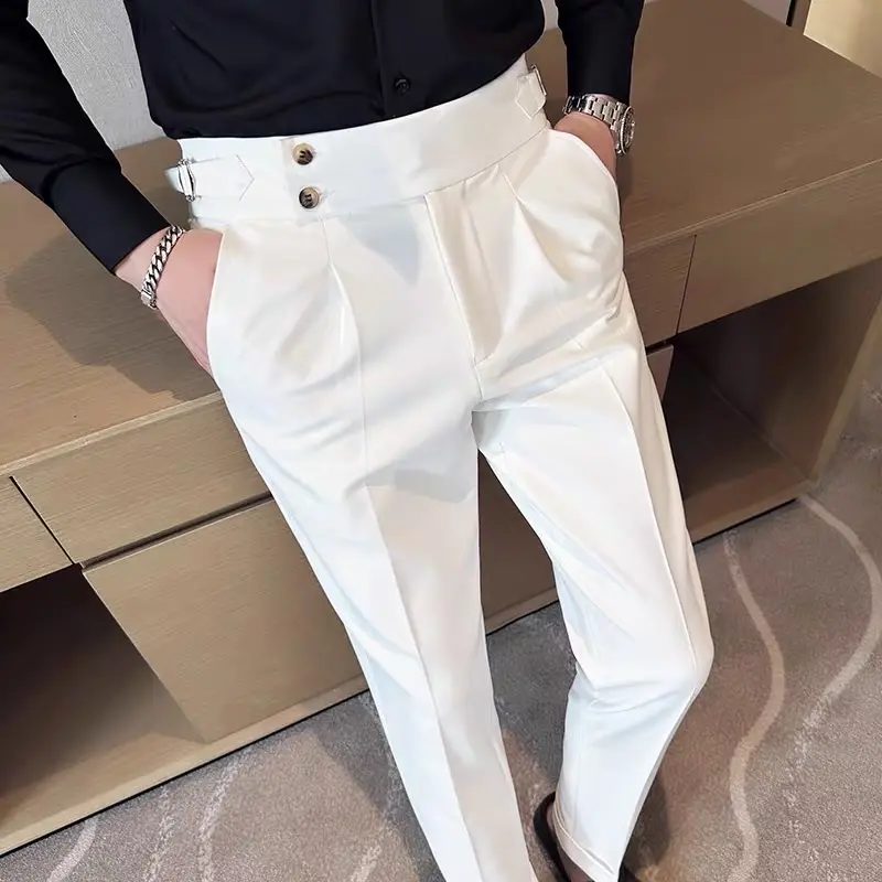 Quần âu tây nam 2 khuy cạp cao sidetab chất liệu cao cấp phom dáng trẻ trung 2 bên rút điều chỉnh được độ rộng chật Menswear Pants