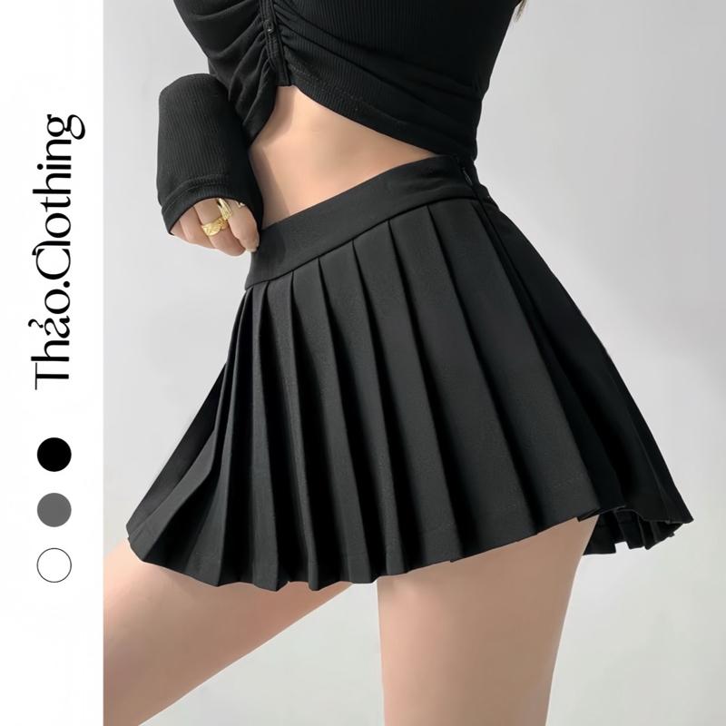CHÂN VÁY XẾP LY NHỎ DÁNG NGẮN Chất Đẹp Có Quần Bảo Hộ Women Nữ S159 Voi Voan Nhung