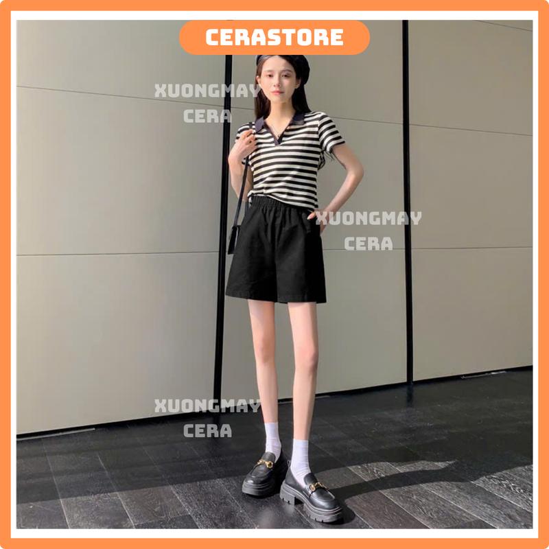 [DEAL MỞ BÁN] Quần Short Nữ Kaki Bassic Có Túi Cạp Cao Lưng Chun Co Dãn Thoáng Mát Mùa Hè 1