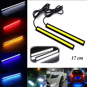TERLENGKAP SEPASANG - LAMPU DRL LED COB 17CM DEPAN MOBIL MOTOR PUTIH BIRU UNGU HIJAU & ICE BLUE Best Quality
