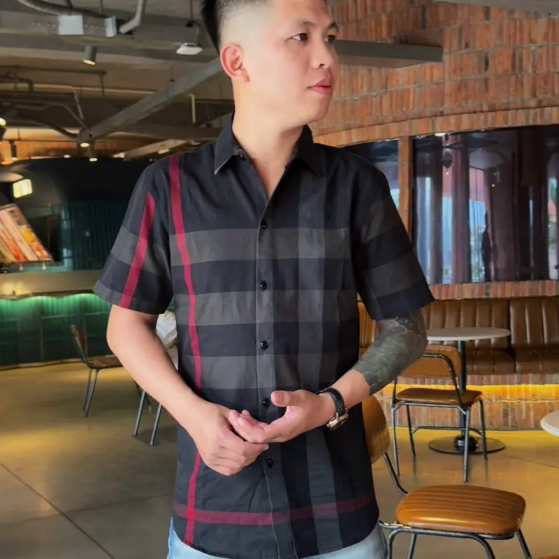 {MS41} Sơmi đen sọc đỏ phối màu , truyền thống bigsize 45-120Kg