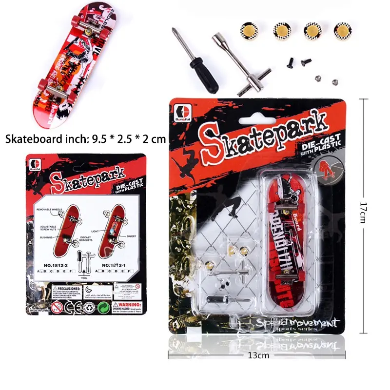 Fingerboard merk Skatepark Mainan papan Skateboard jari ukuran mini miniatur hobi koleksi Kado Fidget 0