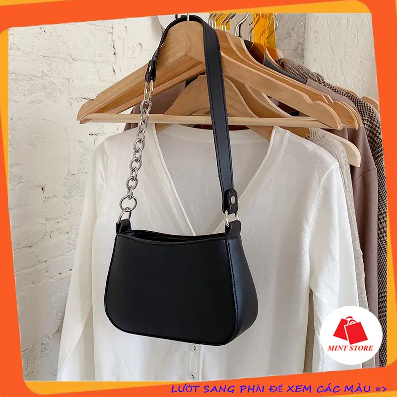 Túi Xách Nữ Đeo Chéo Đeo Vai Da Mềm Trơn PK 201 Bag Kem