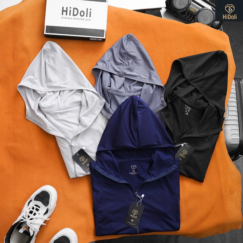 Áo Chống Nắng Nam, Áo Khoác Đi Nắng Vải Kim Cương, Chống Tia UV, Thấm Hút Mồ Hôi