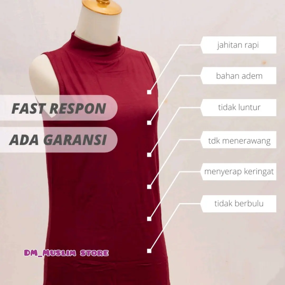 Manset Tanpa Lengan, Manset Leher Tinggi Manset Kaos Rayon Premium Manset Turtleneck Manset Atasan Hitam Tank crop top