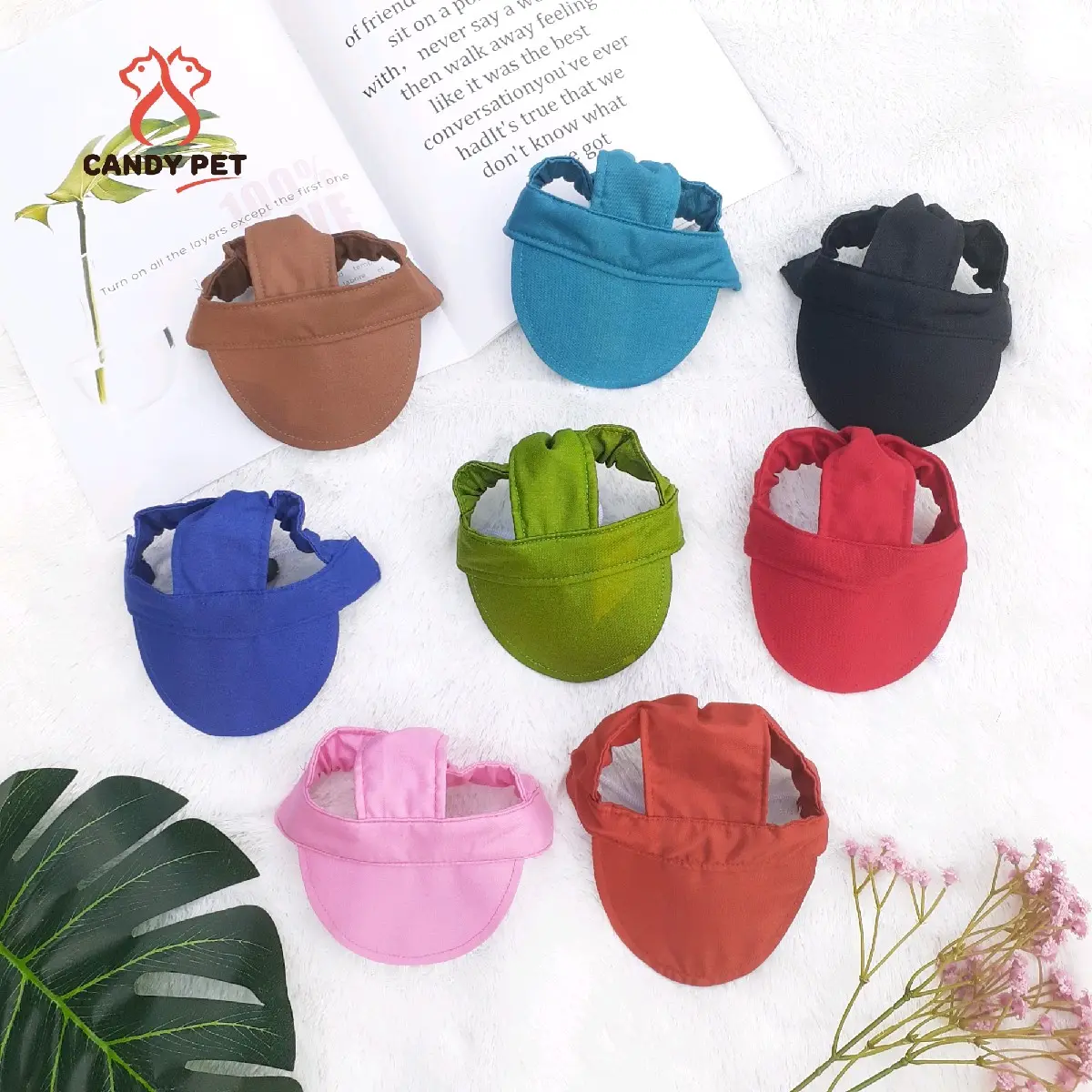 CANDY - Topi kucing dan anjing motif polos lucu