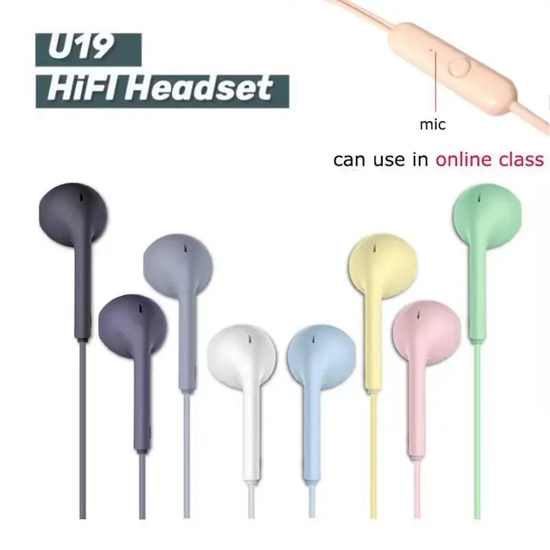 【SJADGH】  Available products  U19 in ear headphones with microphone, suitable for iOS/Android phones