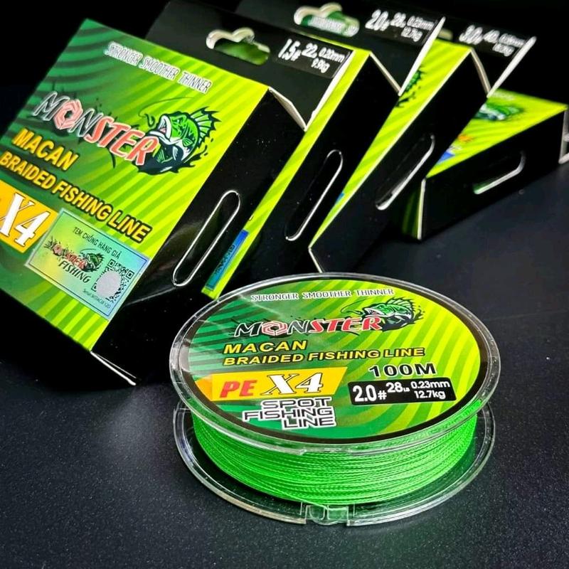 [ưu Đãi] Dây Dù Câu Cá PE X4 Monster Macan 100m Câu Lure,Câu Cá Tổng Hợp Chất Lượng Tốt