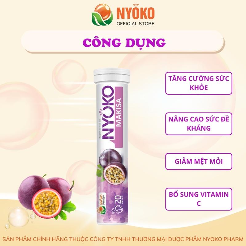 Product Introduction of Viên sủi vitamin chanh dây tăng sức đề kháng cho cơ thể vị chanh leo lọ 20 viên NYOKO vitamin  b7 22