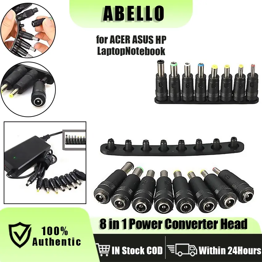 8Pcs Universal DC Female Connector Power Jack Plug Charger Adapter Tips ...