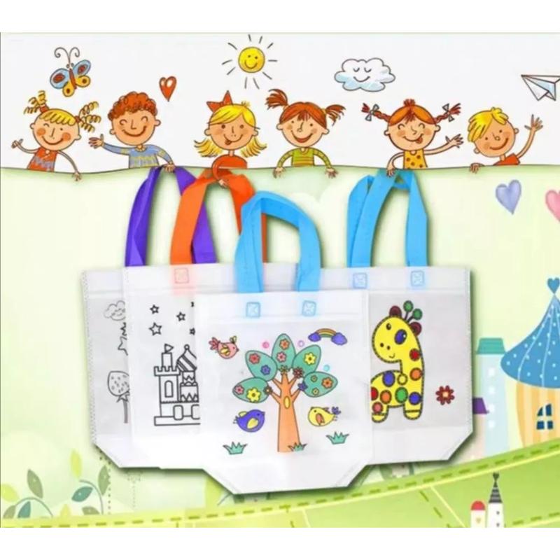 Party Supplies Children Canvas Tote Bag Colouring Kit 2