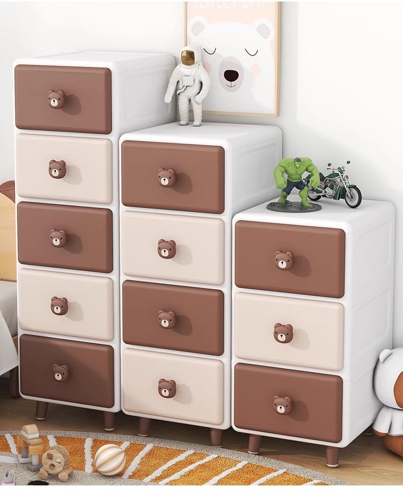 Product Introduction of Cartoon Toy Storage Crevice Cabinet Home Children's Plastic Wardrobe Snack Toy Storage Cabinet Bedside Organizer Cabinet 13