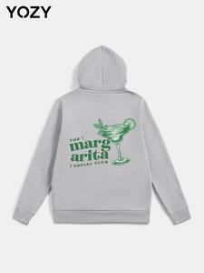 YOZY Women's Letter Graphic Print Drop Shoulder Hoodie, Fashion Casual Long Sleeve Hooded Sweatshirt for Daily Holiday Outdoor Wear, Women Clothing for Fall & Winter