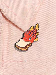 Broche de Diseño de Peces Dorados de Dibujos Animados, Insignia de Aleación de Moda para Decoración de Ropa Diaria, Broche Exquisito y Combinable para Regalo de Cumpleaños