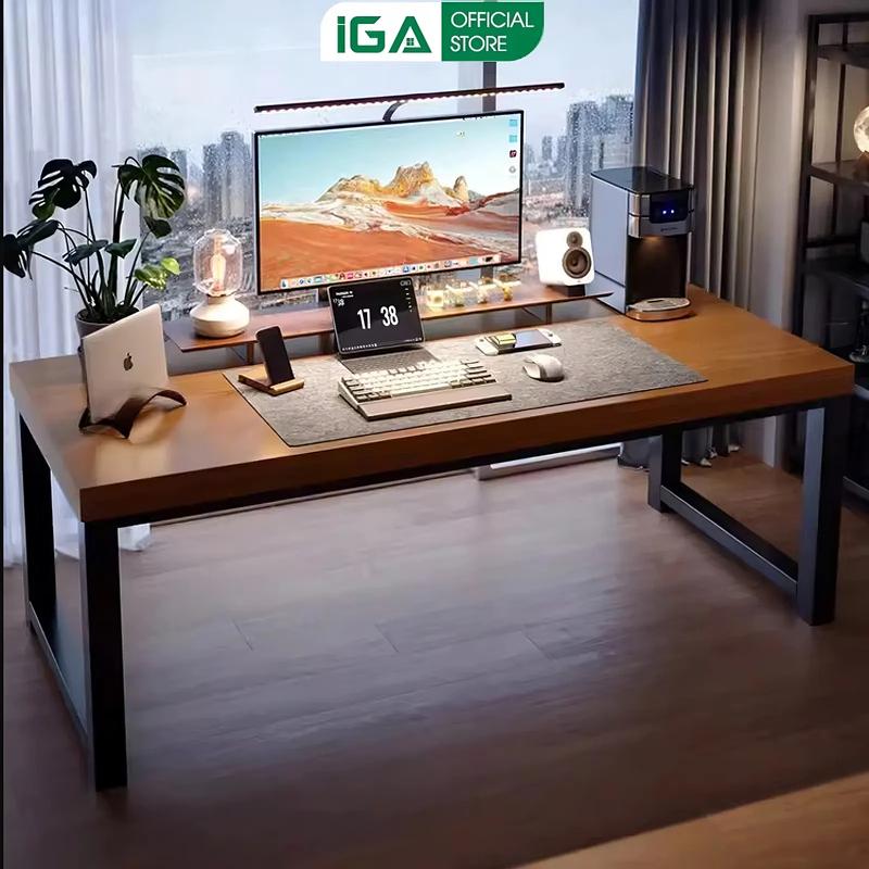  Bàn làm việc 1M6 bàn học để máy tính gaming mặt gỗ 30mm khung sắt chân chữ U chắc chắn IGA - GM166 