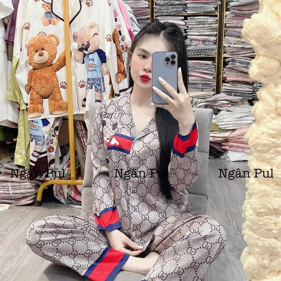 (42-60kg)bộ đồ ngủ pijama LỤA MỊN latin tơ tằm mềm mịn mát
