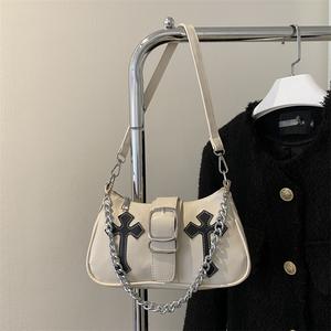 Beg Ketiak, Gaya Korea, Reka Bentuk Blok Warna, Untuk Wanita, Musim Sejuk Baru, Beg Bahu Tunggal, Kasual, Beg Persegi Kecil, dengan Rantai Personaliti, Bergaya Bags Crossbody