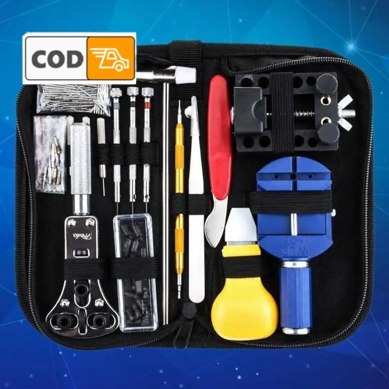 Peralatan Reparasi Perbaikan Jam Tangan Lengkap Multifungsi Alat Perlengkapan Servis Bongkar Pasang Portable Repair Watch Tool Kit Set