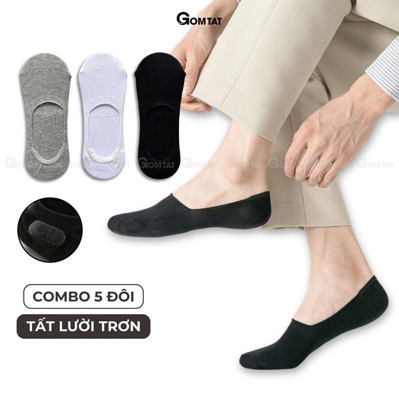 Combo 5 đôi tất lười nam, vớ nam đi giày lười có đệm cao su chống trượt chân Menswear - LUOI-02-CB5