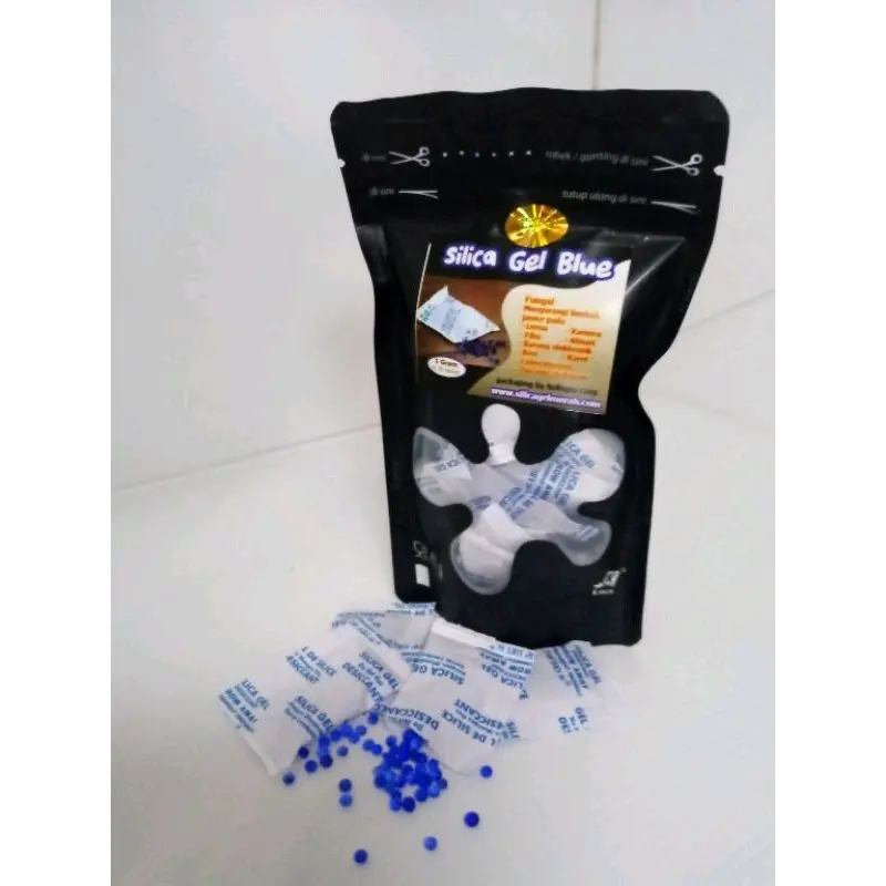 Silika gel blue kemasan kecil silica gel biru penyerap lembab dan jamur