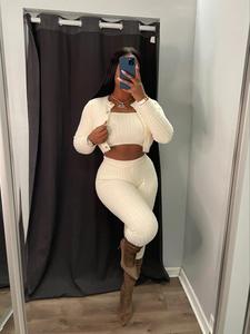 Two-Piece Set Women's Solid Button Front Cardigan & High Waist Leggings & Crop Tube Top, Casual Knitwear Outfits for Daily Wear, Women Clothing, Chav Sets