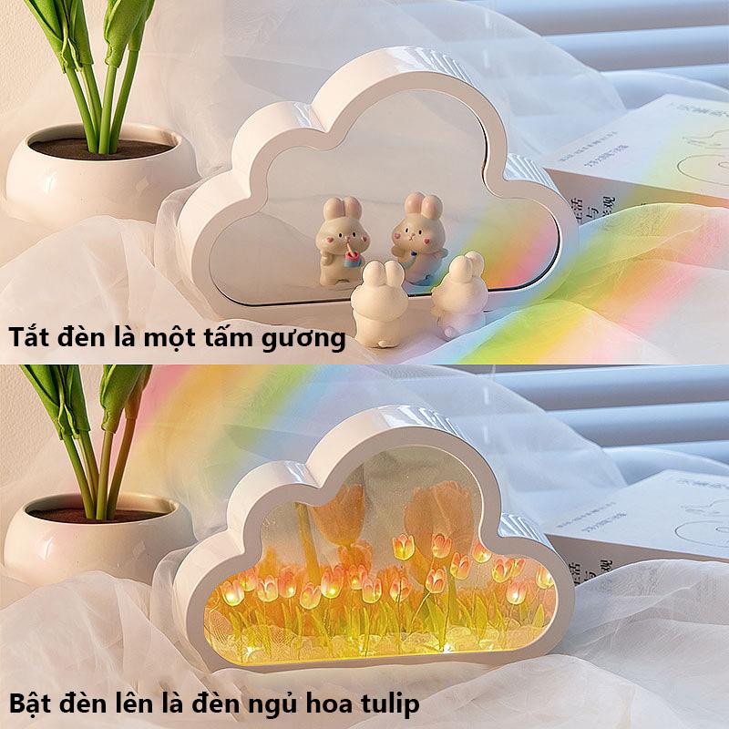 【Tặng túi +Hoả tốc 2h 20 bông Đèn hoa Tulip Đèn Ngủ led Hình Đám Mây Sáng Tạo Để Bàn Trang Trí Quà Tặng Sinh Nhật