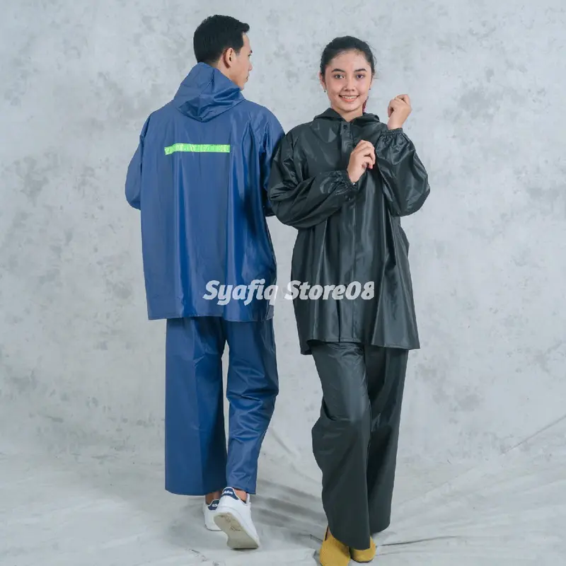 Jas Hujan Setelan Batok Original Mantel Tebal Kuat Elastis Awet Pria Pvc 5