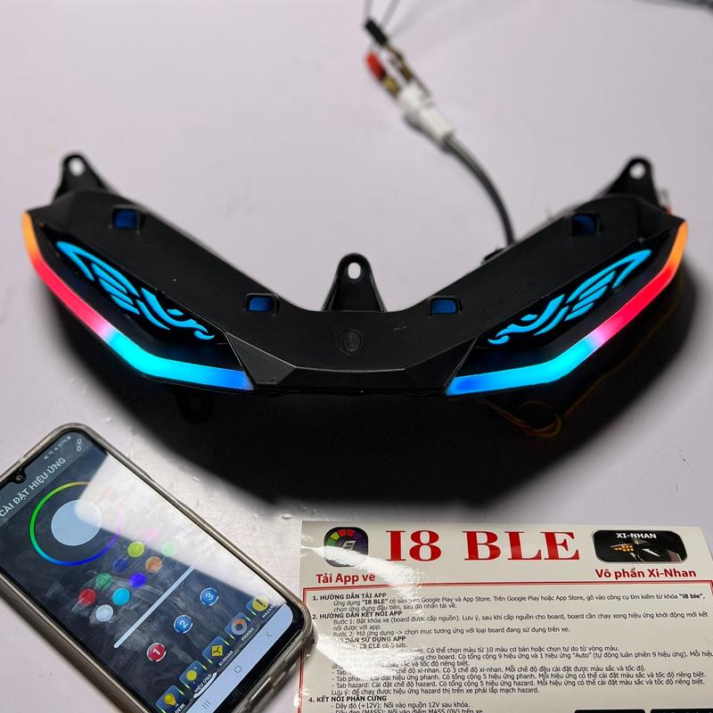 Phụ Kiện Bộ Đèn Demi I8 Mắt Cáo/Lưới Dành Cho Xe EX 150 Chỉnh App Đa Dạng