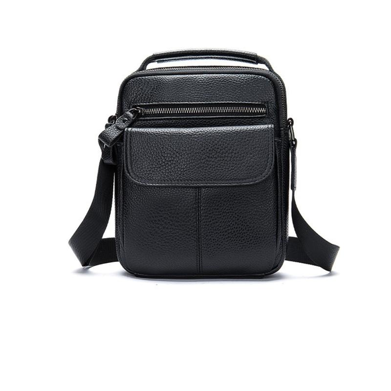 Túi Đeo Chéo Nam Da Bò LIINZ - LTC 6090 Màu Đen Đeo Vai