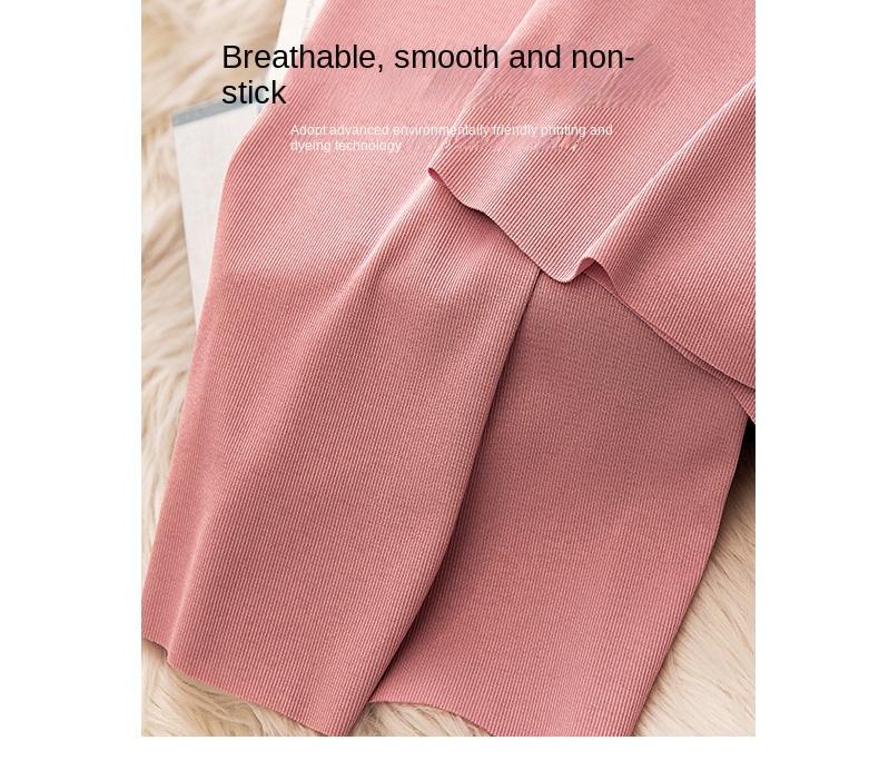 Product Introduction of Ice Silk Wide-Leg Pants Women's 2024 Summer Thin High Waist Drooping Slim Anti-Mosquito Casual Loose Straight Mop Trouser Womenswear Bottom Lingerie 6