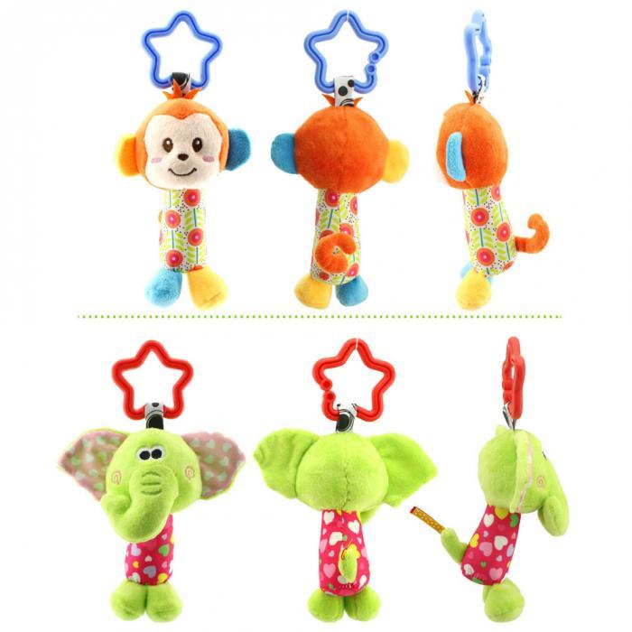Product Introduction of Newborn Baby Plush Stroller Toys Baby Cartoon Animal Hanging Bell Educational Baby Toys 0-12 Months 7