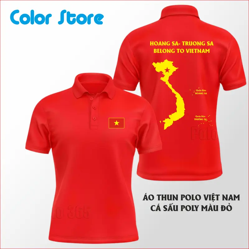 Áo thun Polo VIỆT NAM HOANG SA TRUONG SA BELONG TO VIET NAM  - Áo polo COLOR STORE Có Cổ Ngắn Tay Menswear Nhung Nhung 3