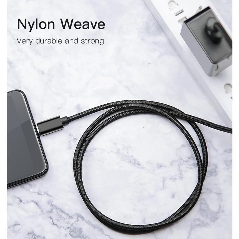 2.4A Fast Charging Nylon Braided Data Cord Fast Charge Data Cable Micro/Type C 1M/0.3M Nylon Braided USB Cable 4