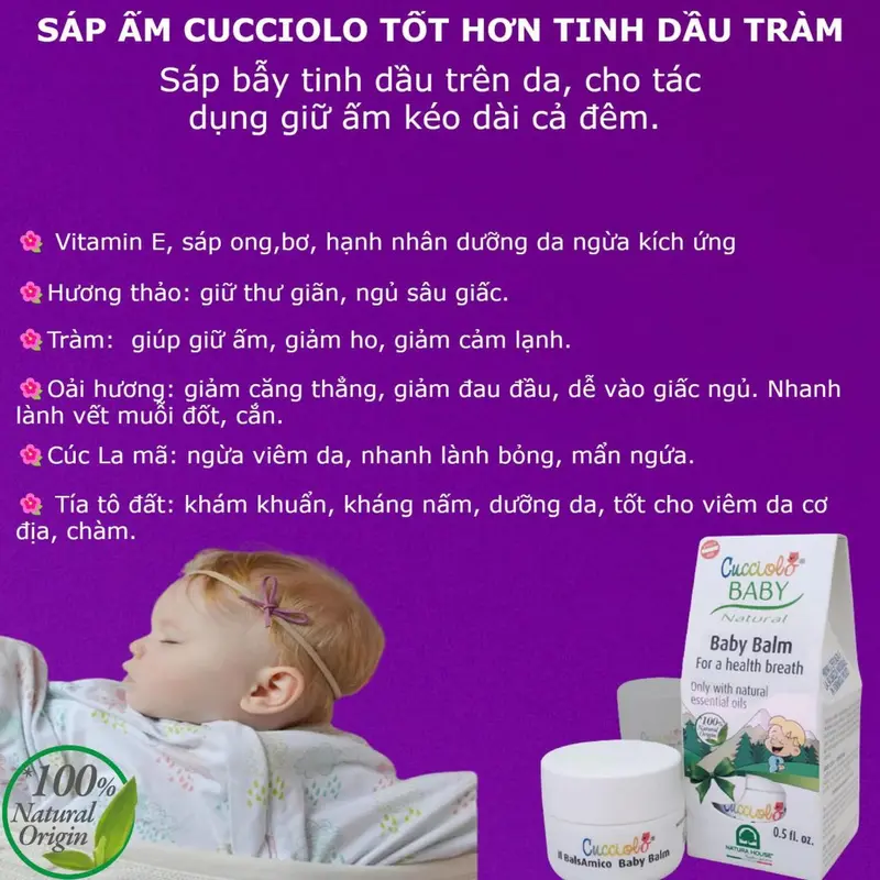 Sáp giữ ấm Baby Cucciolo hũ 15ml - Giữ ấm kéo dài suốt đêm cho bé 1