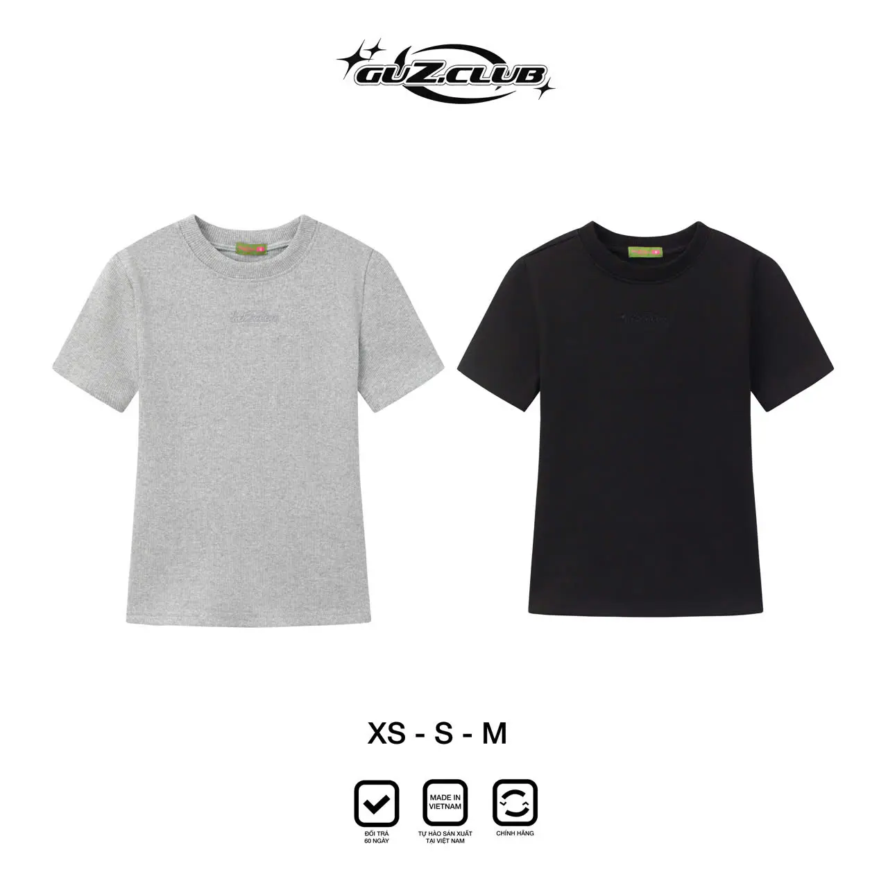 M8 - GUZ CLUB - Áo thun BORIP BABYTEE form ÔM chất thun gân basic Menswear Nam Cổ Tròn Cotton