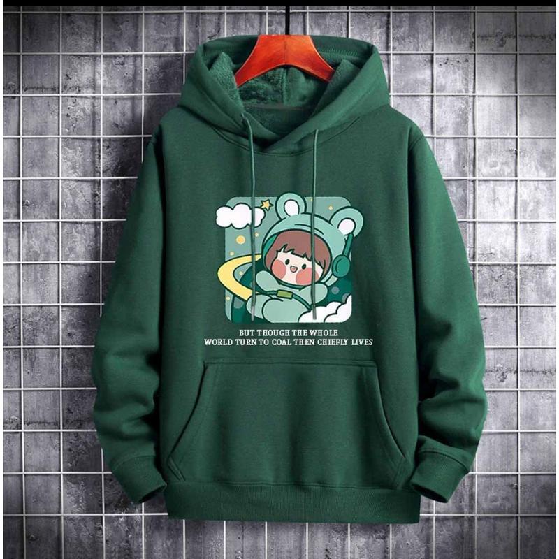Áo Khoác Nỉ Ao Hoodie Form Rộng Xanh Rêu Đen Free Cô Bé NASA Menswear Nam 5